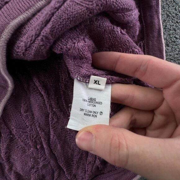 COOGI Australia Sweater Purple Short Sleeve XL Long 3D Knit Pullover Adult Uni - Picture 12 of 16